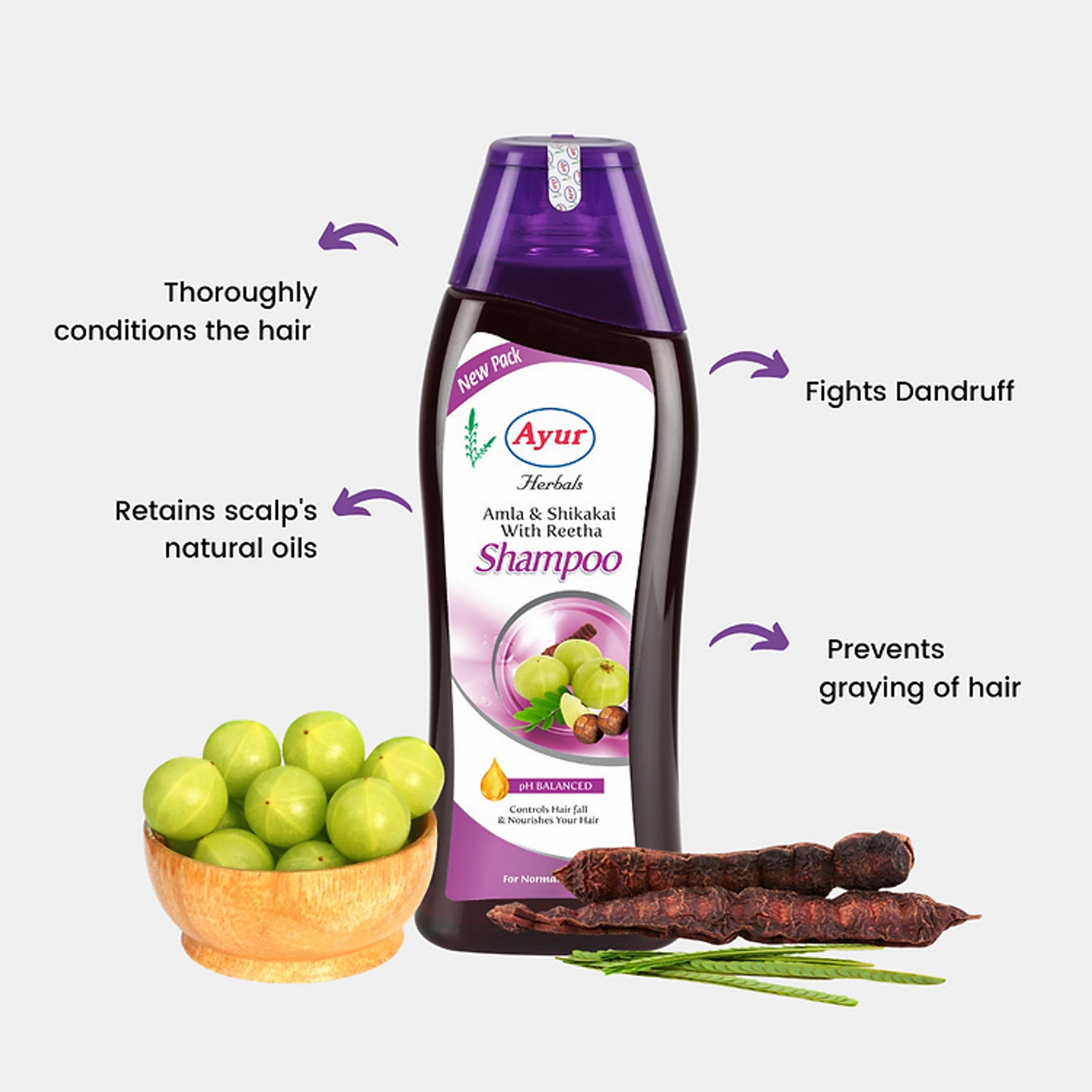 Ayur Amla Shikakai N Reetha Shampoo 100ml