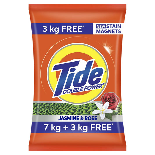 Tide Double Power Jasmine And Rose Detergent Powder  7 Kg + 3 Kg Free