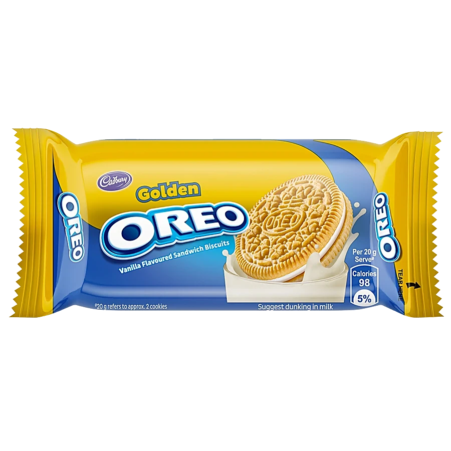 CADBURY OREO GOLDEN VANILLA BISCUIT 10/- ( PACK OF 12N )