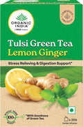 ORGANIC INDIA TULSI GREEN TEA LEMON GINGER 25N