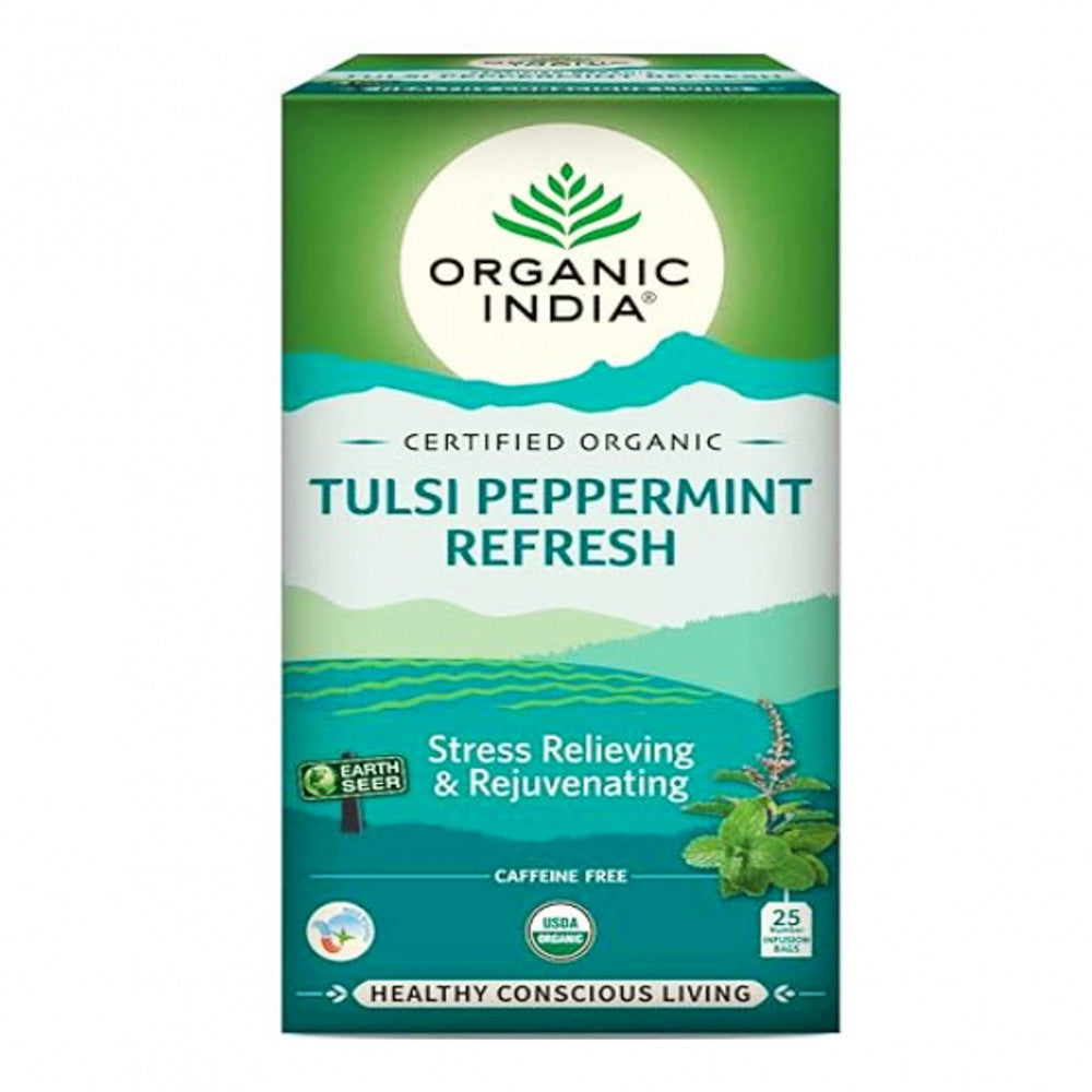 Organic India Tulsi Peppermint Refresh Green Tea - 25Bags