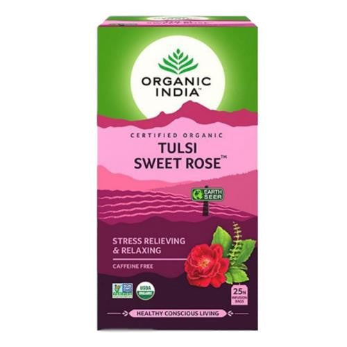 Organic India Tulsi Sweet Rose Green Tea - 25Bags