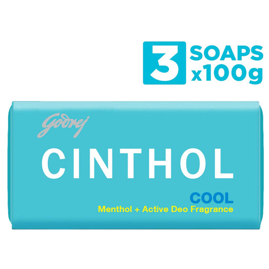 Cinthol Cool Bath Soap  999% Germ Protection  100 g Pack of 3