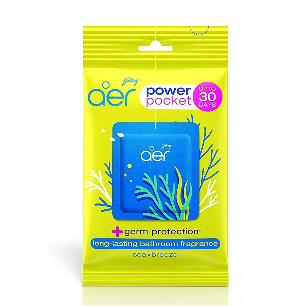 Godrej Aer Power Pocket Bathroom Fragrance  Sea Breeze  10 g