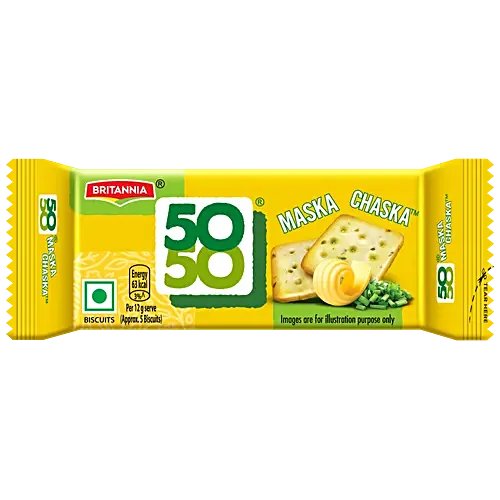 Britannia 50 50 Maska Chaska Salted Biscuits 405g