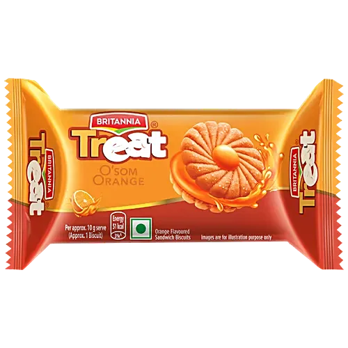 Britannia Treat Osom Orange Cream Biscuit 50g