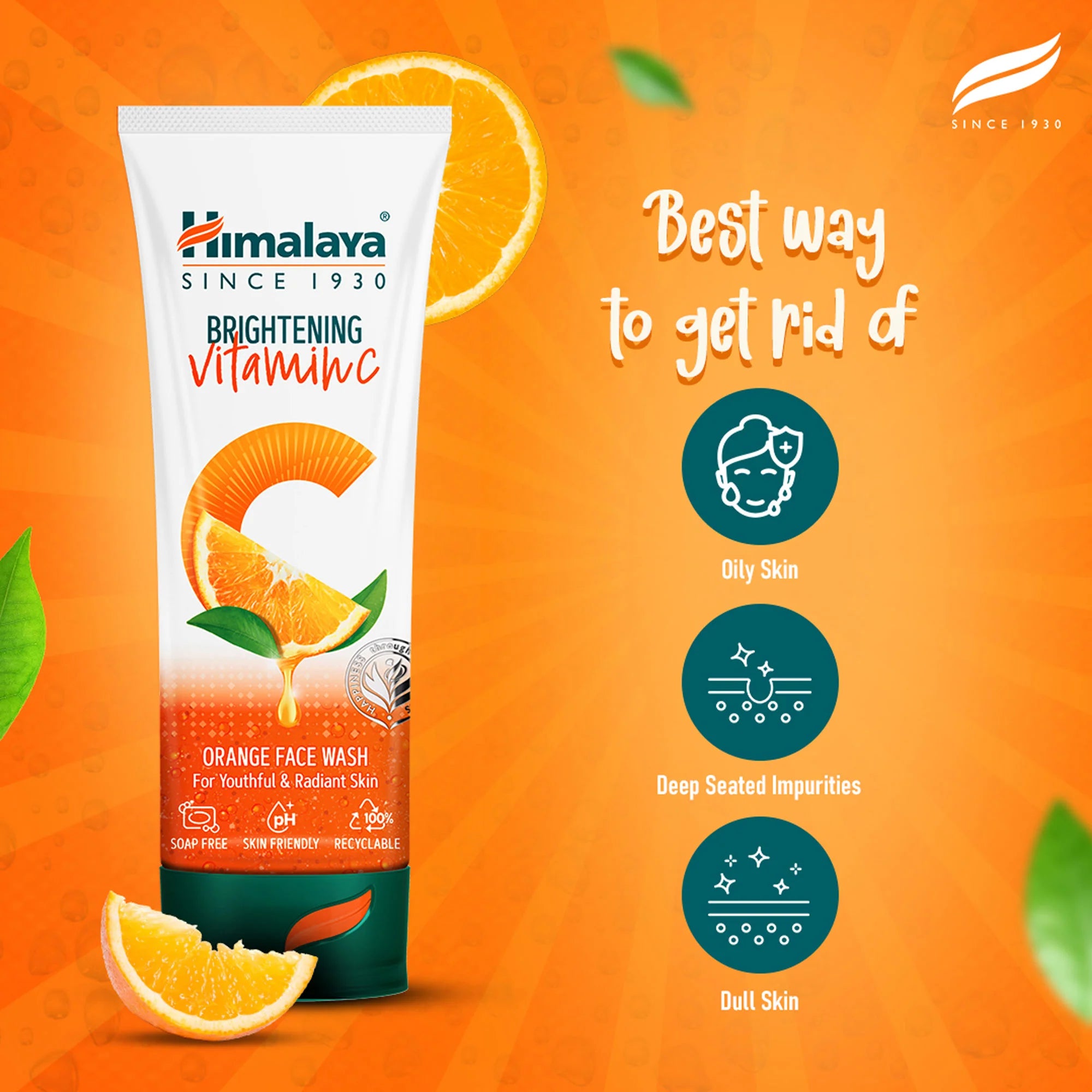 Himalaya Brightening Vitamin C Orange Facewash 100ml