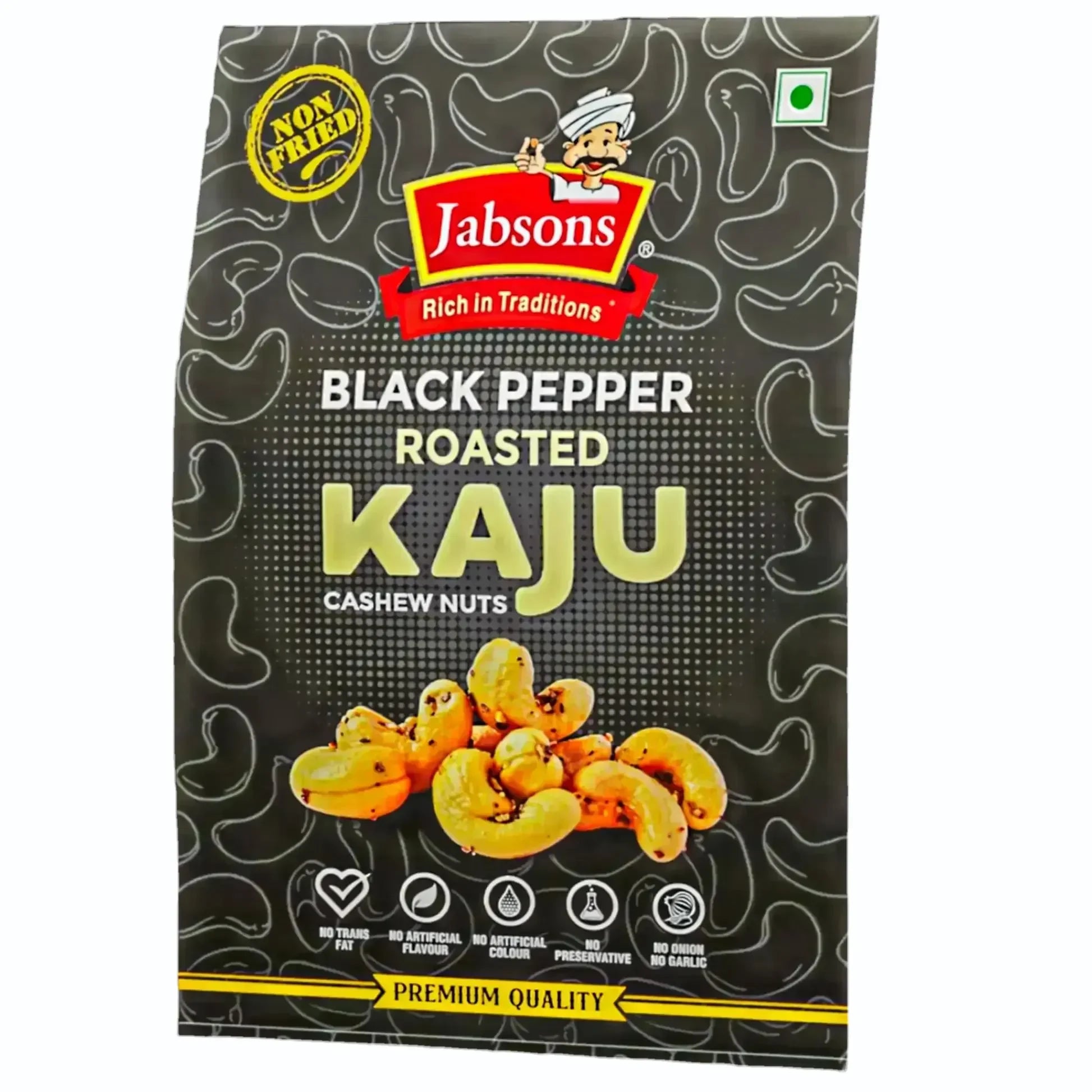 JABSONS BLACK PEPPER ROASTED CASHEW NUTS 200GM