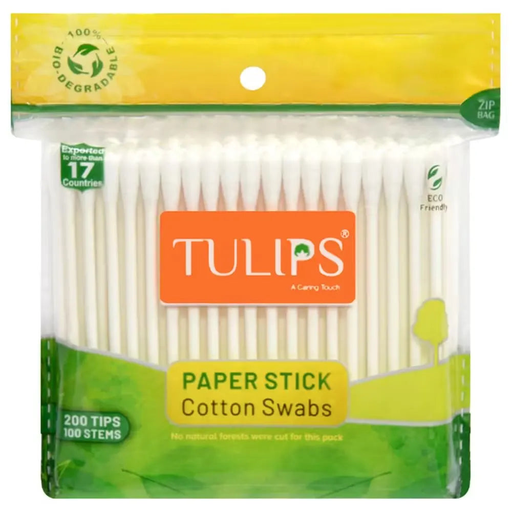 Tulips Paper Stick Cotton Earbuds