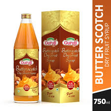 GURU JI BUTTERSCOTCH DRY FRUIT SYRUP 750ML